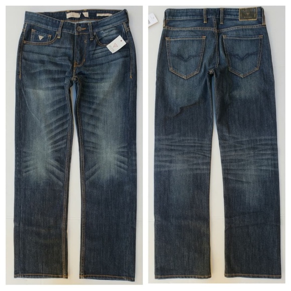 New GUESS Men's Relaxed Straight Leg Jeans - Picture 3 of 8